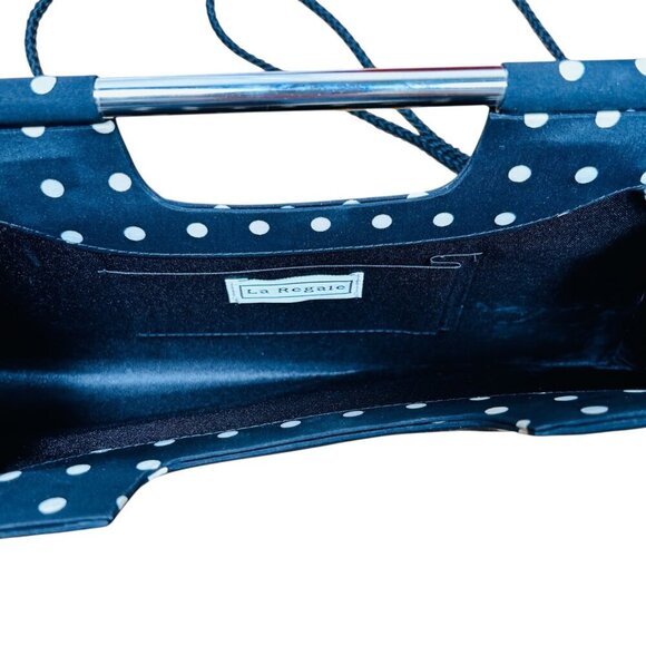 La Regale Polka Dot Clutch Bag Party Cocktail Retro - Picture 3 of 4
